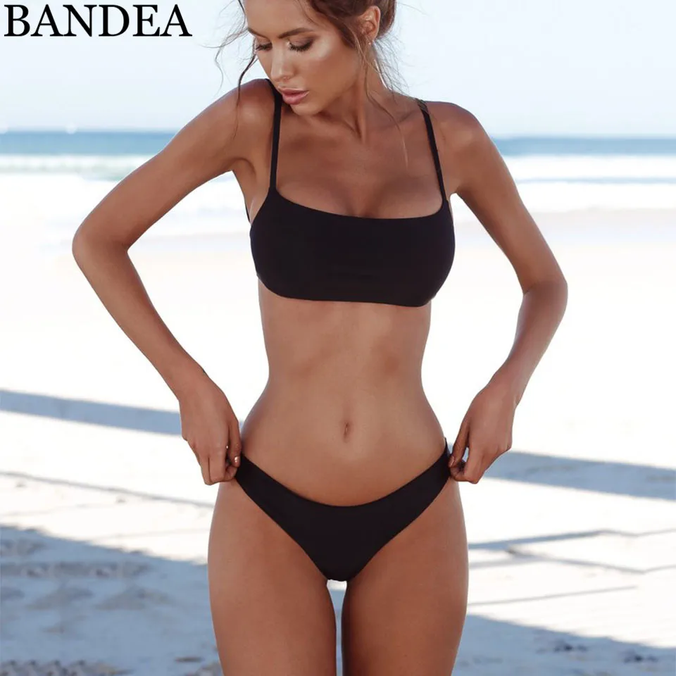 BANDEA 2019 новый сексуальный бикини однотонный купальник винтажный бразильский