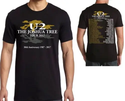 

T Shirt Designer Short Sleeve U2 The Joshua Tree 30Th Anniversary Crew Neck Short Sleeve T Shirts For Men