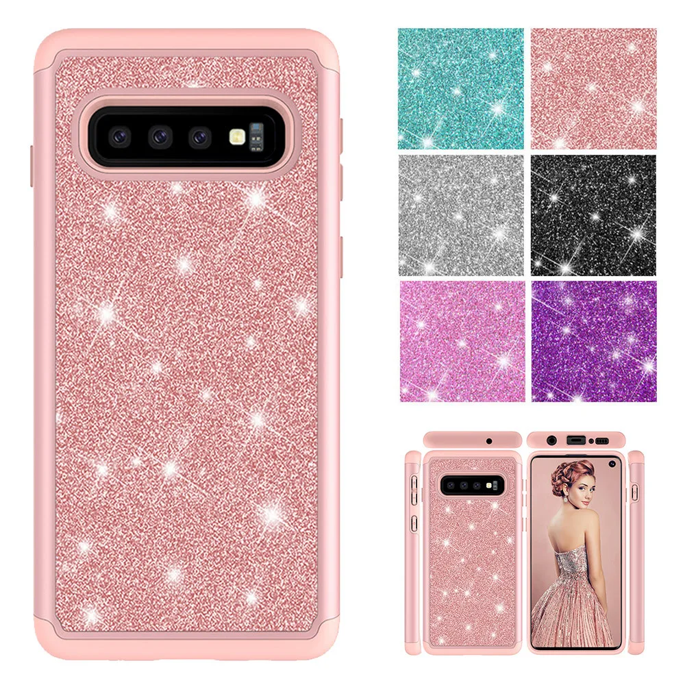 

Glitter Case sFor Coque Samsung Galaxy S10 Plus S10E Case shockproof Soft Silicone + PC Cover For Samsung Galaxy S10 S 10 Case