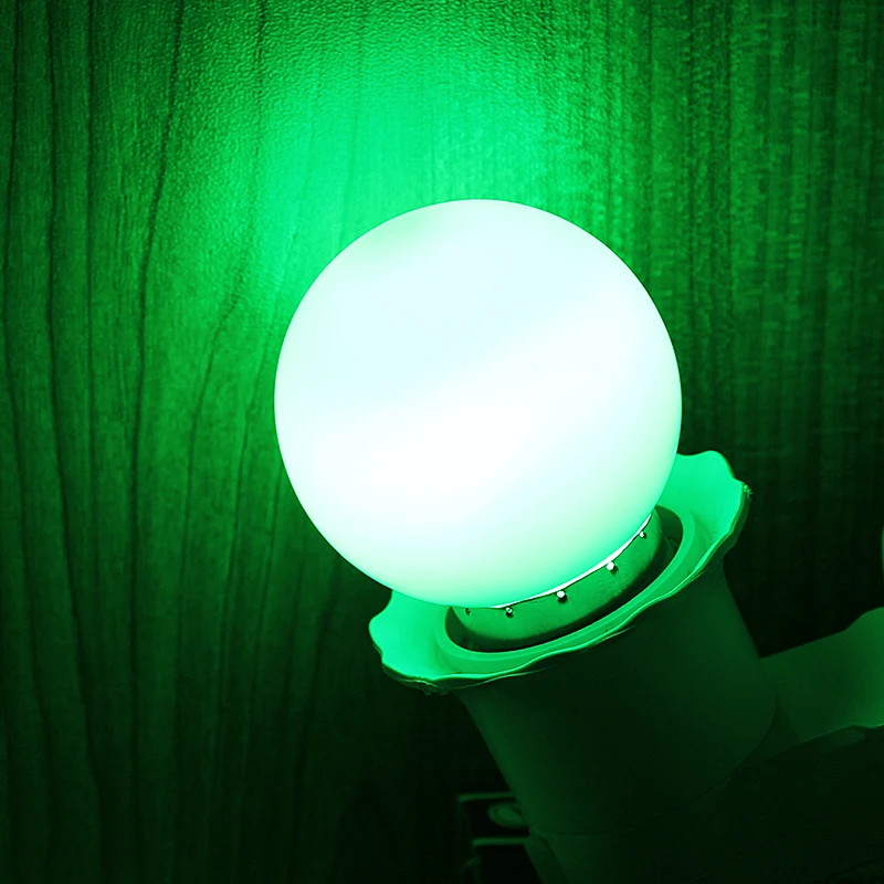 Lokom E27 220V 1W LED G45 многоцветный свет цветная лампа мини 2835 Гольф сад Lampara вечерние