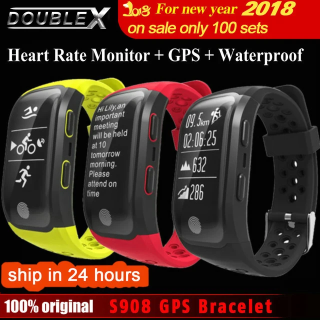 

Doublex S908 Plus Color Screen Smart Band GPS Heart Rate Monitor Sports Wristband IP68 Waterproof Swim Fitness Tracker Bracelet
