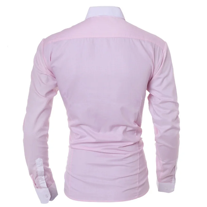 2018 shirt Men Summer Brand Personality Long Sleeve Slim Fit Male Basic T Shirt Blouse Top Size M-XL camisa masculina #FM21 (2)