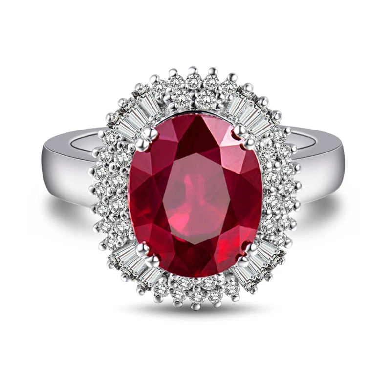 Jewelry Sets Vintage Oval 9x11mm Solid 14Kt White Gold Natural Diamond Ruby Ring SR002 Jewelry Sets Vintage Oval 9x11mm Solid 14Kt White Gold Natural Diamond Ruby Ring SR002