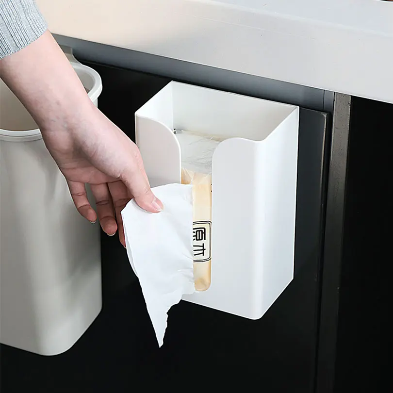 

Tissue Box Kitchen Storage Box For Paper Wall-Mounted Toilet Paper Holder Adhesive Sticker Practical Office Tissue Box EGL038