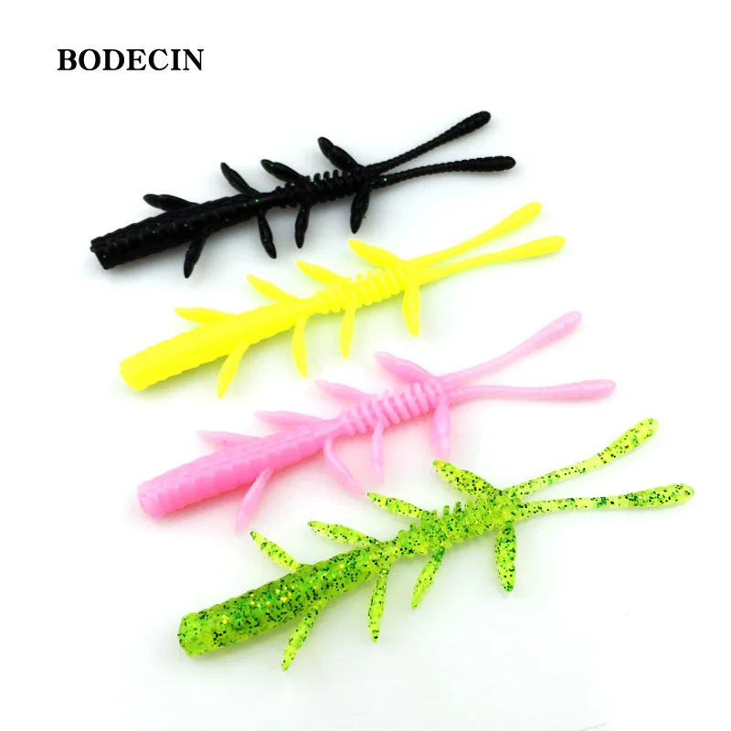 8pcs Fishing Lure Soft Silicone Worm Carp Artificial Baits 8.5cm 2g Black Fish Lures smell Simulation Sea Fake Swim Bait Bass (4)