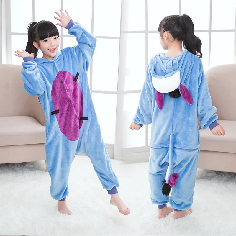 Пижамы для маленьких мальчиков и девочек, детские пижамы с рисунком панды, фланелевый комбинезон с капюшоном, одежда для сна для детей, От 4 до 12 лет