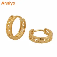 Anniyo маленькие металлические серьги для девочек, детские ювелирные изделия золотого цвета, дешевые серьги-гвоздики, подарки для маленьких девочек#005416