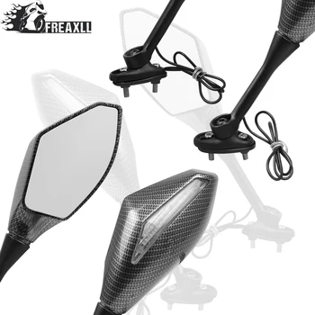 

Motorcycle LED Mirrors Turn Signal Reaview Side Mirror Motorcycle Accessories Cafe Racer For Honda VFR 800 NC 750 X BMW S 1000XR