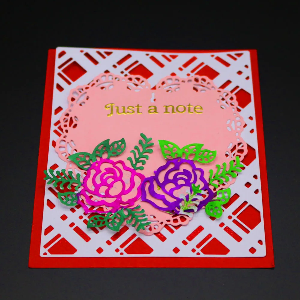

McDies Metal Cutting Dies Slanted A2 Plaid Frame Dcorative Embossing Scrapbooking Craft Dies Cuts Stamp Paper Card Stencil