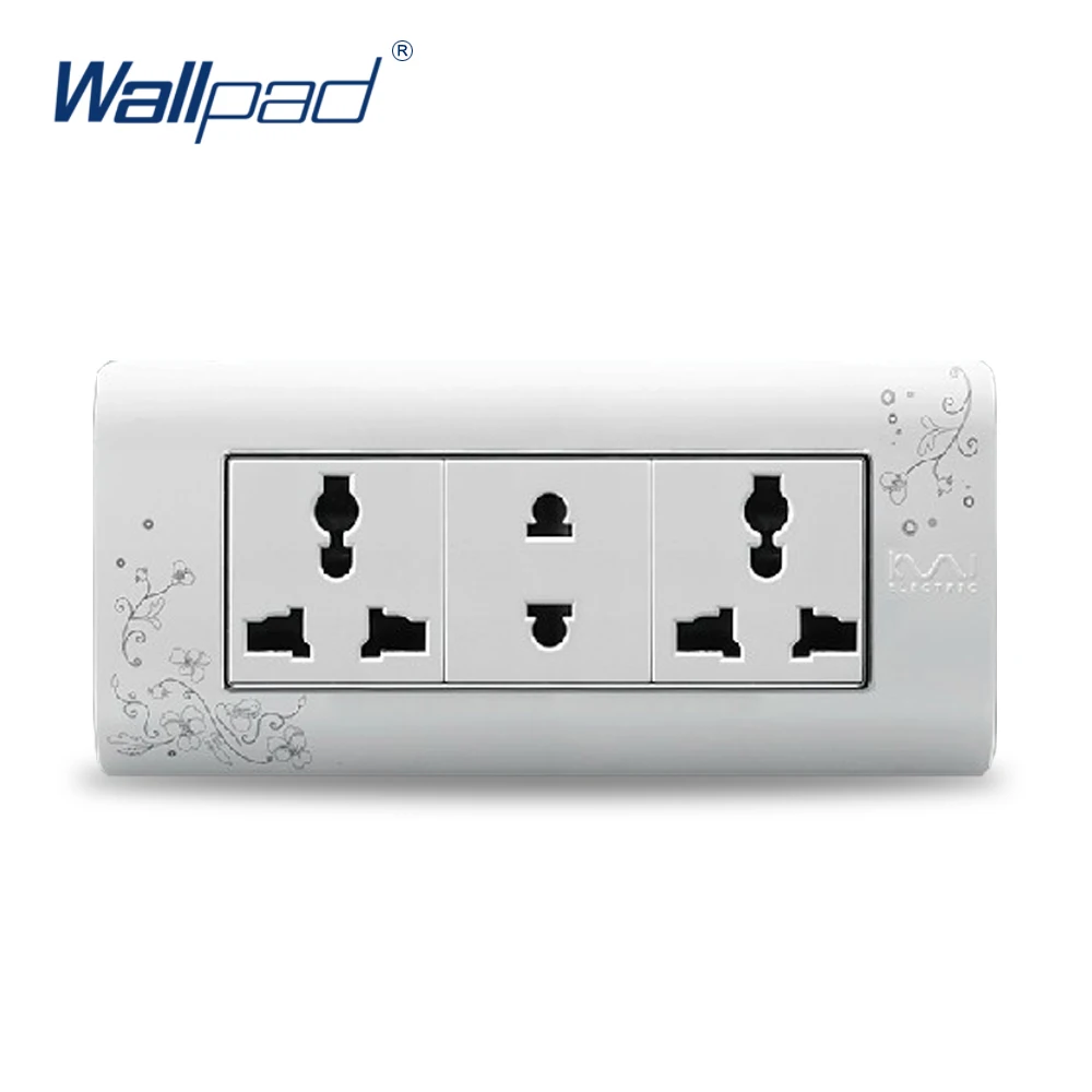

2019 Hot Sale 8 Pin Multifunction Socket Wallpad Luxury Wall Switch Panel Plug Socket 154*72mm 10A 110~250V
