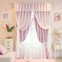 Custom Made Princess Beauty 3 Layers font b Curtain b font for Girl s Bedroom Lace