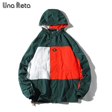 Una Reta, мужская куртка, Новое поступление, уличная куртка, спортивный костюм, повседневное Мужское пальто, цветная стеганая куртка в стиле хип-хоп, куртка с капюшоном для влюбленных