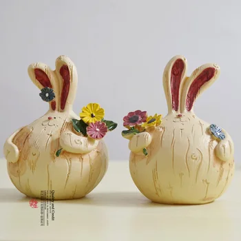 

9.8 yuan for a European style garden resin crafts long ears rabbit fat garlic Home Furnishing decoration decoration