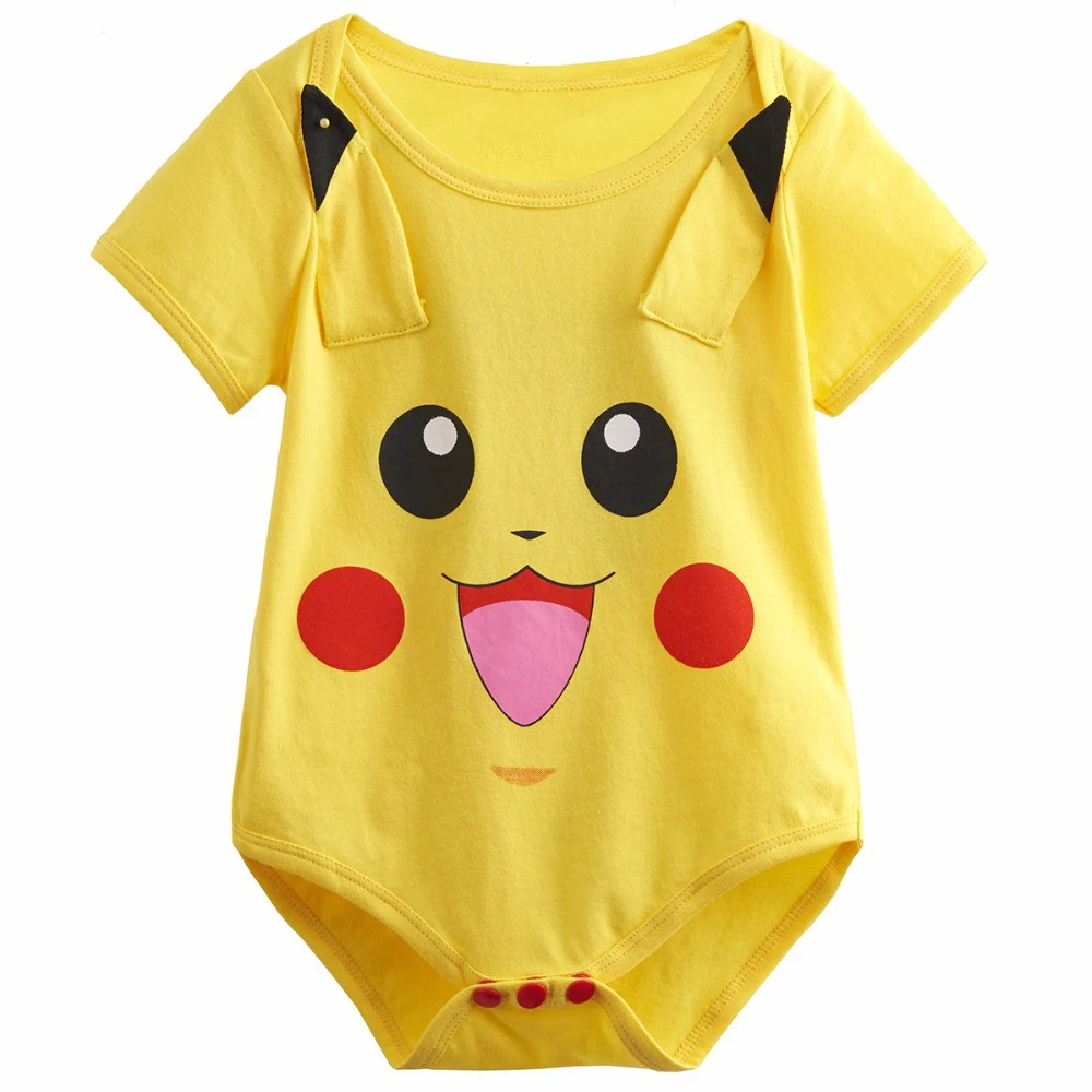 Baby Pokemon Pikachu Costume Bodysuit Infant Gift Newborn Jumpsuit 0 24