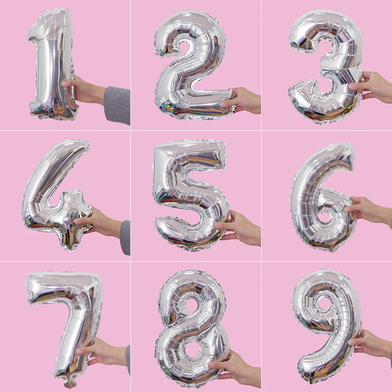

16 inch silver digital aluminium film festival party balloon children birthday celebration background wall decoration