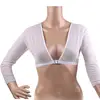 Black White Stylish Women Mesh Top Front Button Long Sleeve T-shirt Bottoming Sleeve One Pcs Sleeves Arm Cover Shoulder Dropship ► Photo 1/6
