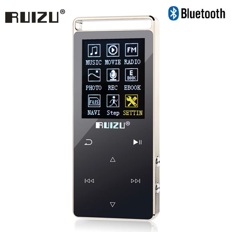 

Touch Key Bluetooth MP3 Player Original RUIZU D01 MP3 Music Player 8GB with FM Radio, Voice Recording Supports Micro SD Card