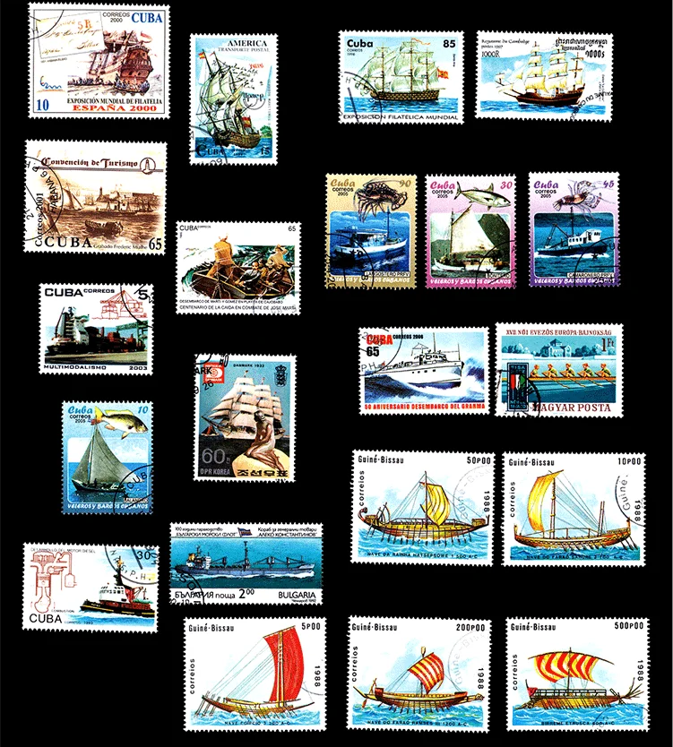 Sale 50Pcs/Lot Boat Sail Ship Craft All Different From Many Countries NO Repeat Unused Postage Stamps for Collecting