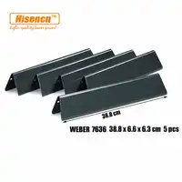 Hisencn 5pcs Porcelain Enamelled Flavorizer Bars Heat Plate 38.8 cm Replacement Parts 7636 For Weber Spirit 300 Series g