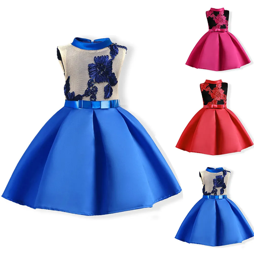 

Kids Girl Embroidery Flower Dress Formal Sleeveless Clothes for Girl 3-8 Years YJS Dropship