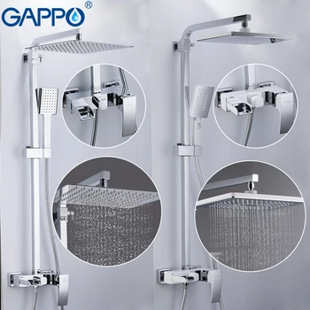 

GAPPO Sanitary Ware Suite brass bathroom shower set wall mounted massage shower head bath mixer bathroom shower faucet tap