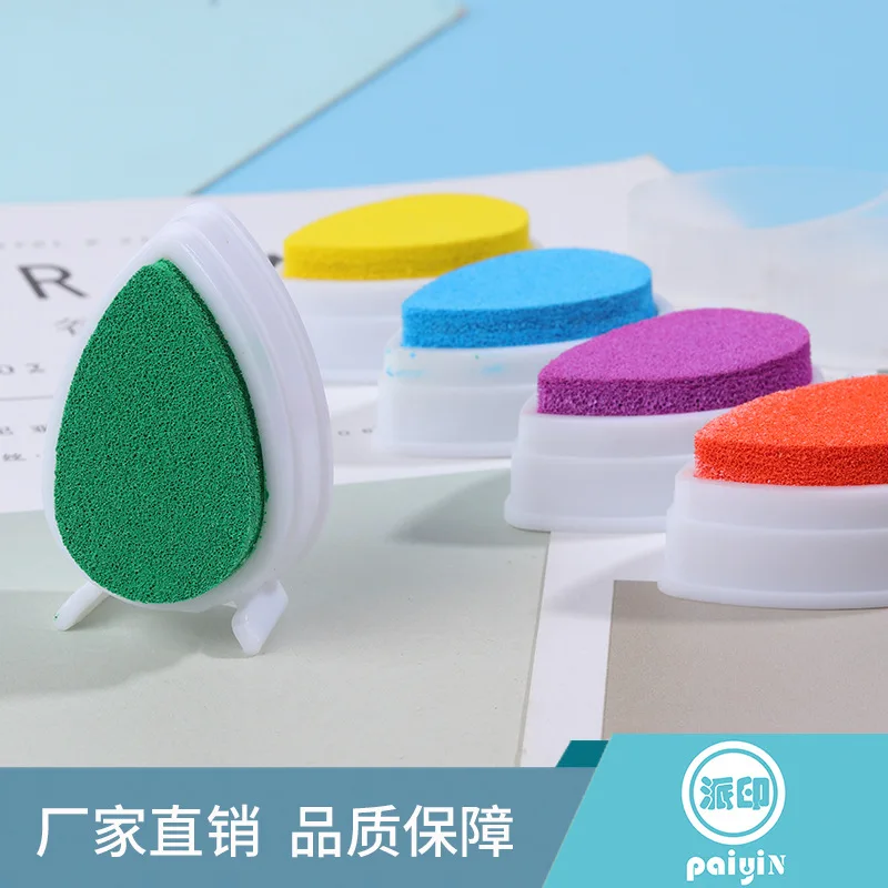 6pcs/set Japanese ink Stamp Pads for Children Water Droplets Inkpad Colorful Ink Pad Kids Favors DIY Scrapbooking Drop Shape