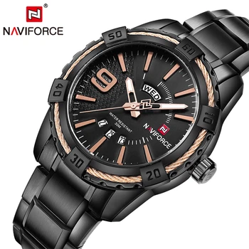 

NAVIFORCE Luxury Brand Men's Sport Watches 3Bar Waterproof Full Steel Casual Fashion date Quartz Clock Men Wrist watch Relojes