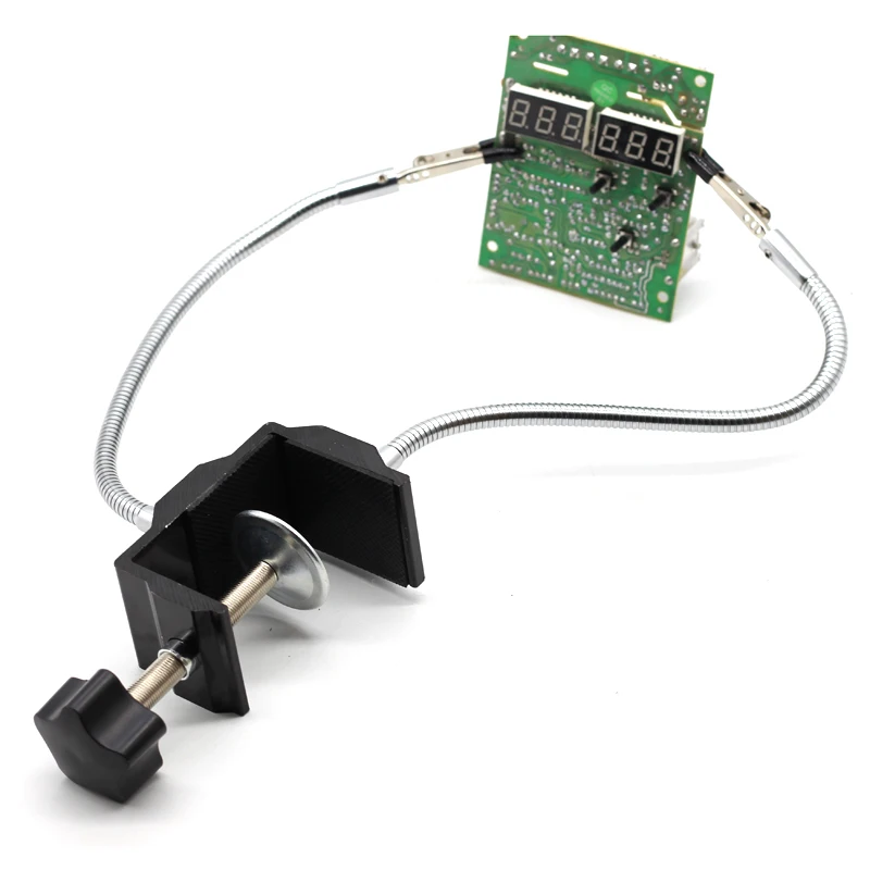 

Bench Vise Aluminum Table Clamp Soldering Iron Holder Soldering Station PCB Fixture Helping Hands with 2 Flexible Arms