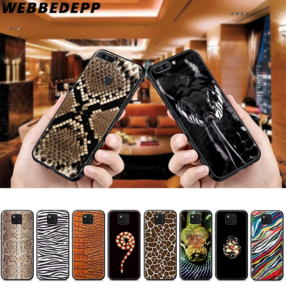 

WEBBEDEPP Snake Skin Soft Case for Huawei Mate Honor 20 6A 7A 7C 7X 8 9 9X 10 View 20 10 Lite Pro Mate 30 20 Lite Pro