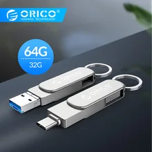 ORICO 3-в-1 OTG USB флэш-накопитель Тип-C USB3.0 Micro-B 64 Гб оперативной памяти, 32 Гб встроенной памяти, USB3.0 флэш-память USB флэш U диск для телефона/планшета/ПК