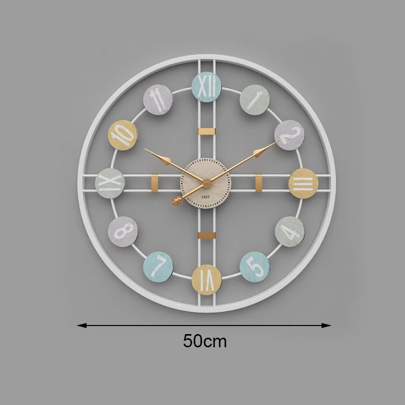 Творческий бесшумные настенные часы 3D Retro в деревенском стиле DIY декоративный роскошный деревянный ручной работы Крупногабаритные настенные часы для дома Декор для бара, кафе - Цвет: C2
