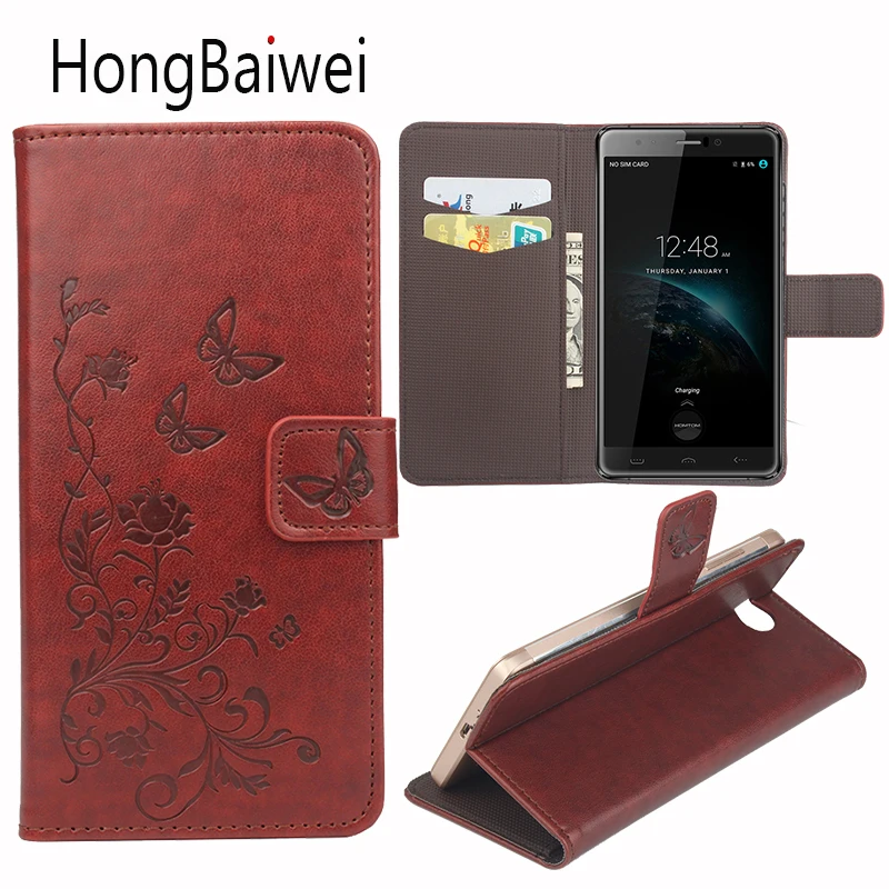 

HongBaiwei For Homtom HT10 Case 3D Printed Flower Flip Luxury Leather Wallet Phone Coque Case for Homtom HT10