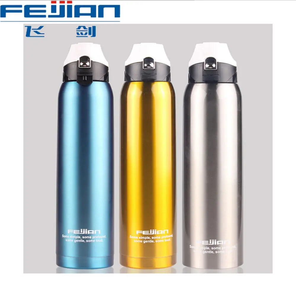 FEIJIAN 304STAINLESS STEEL THERMOS CAR TRAVEL OUTDOOR MOTOR PORTABLE FLASK LEAK PROOF LARGE CAPACITY 1000ML STRAIGHT THERMOSES | Дом и сад