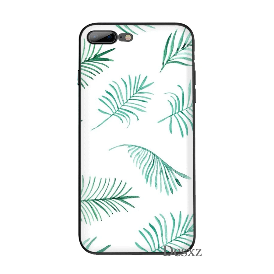 TPU чехол для телефона конфетного цвета художественный лист Iphone 5 5S SE 6 6s 7 8 Plus X XR XS Max
