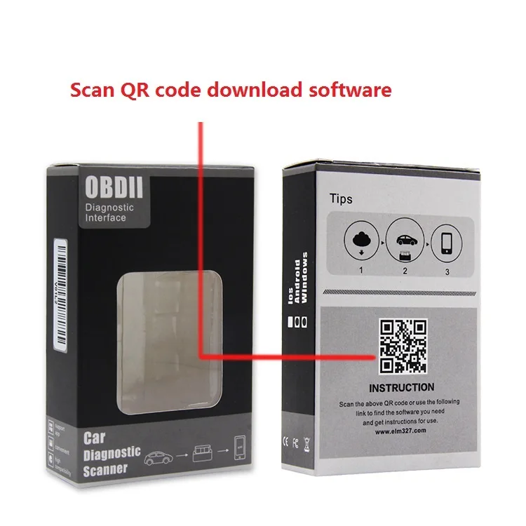 ELM327 V1.5 OBD2 WI-FI детектора неисправности автомобиля Черный