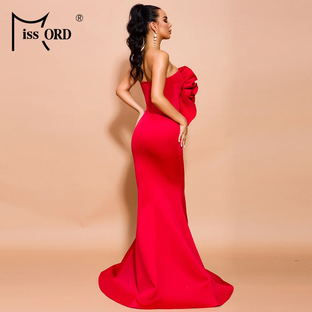 Goede Missord 2020 Vrouwen Zomer Sexy Off Shoulder Bloem Bodycon Jurken Vrouwelijke Effen Kleur Elegante Maxi Jurk FT19608