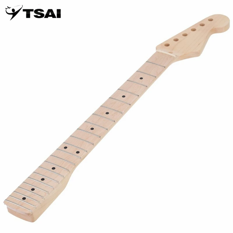 

TSAI Maple Wood 22 Frets Electric Guitar Neck and Fingerboard Dot Inlay Fretboard For ST Parts Guitar Accessories