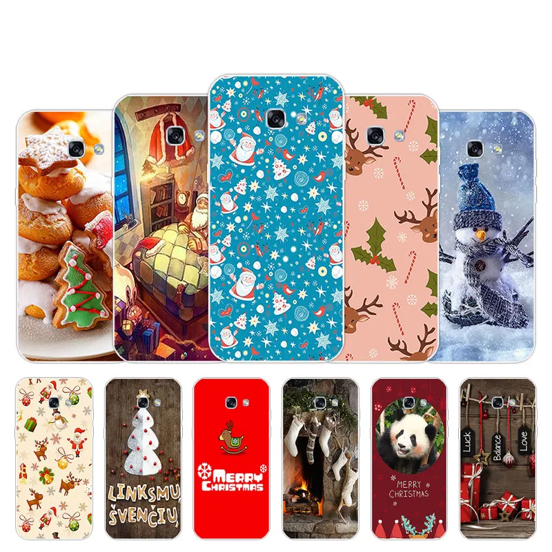 Cellphone TPU Case For Samsung Galaxy A5 2017 A520F Ultra Thin Christmas Season Design Cover Silicone For Samsung A5 2017 A520F
