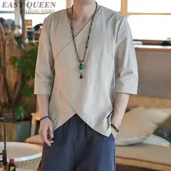 Летние топы 2018 традиционная китайская одежда для мужчин с длинным рукавом повседневные свободные рубашки топы китайский рынок онлайн AA3817 Y