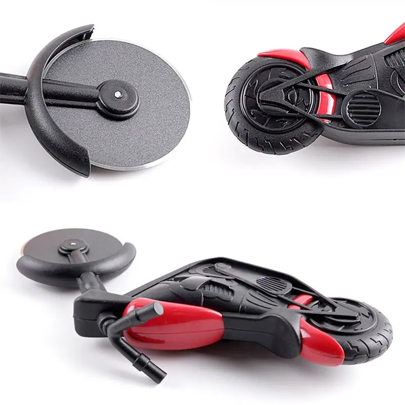 Upspirit Motorcycle Shape Pizza Roller Pizza Knife Cooking Utensils Pizza Tools Cake Tools Peel Wheels Scissors Baking Supplies