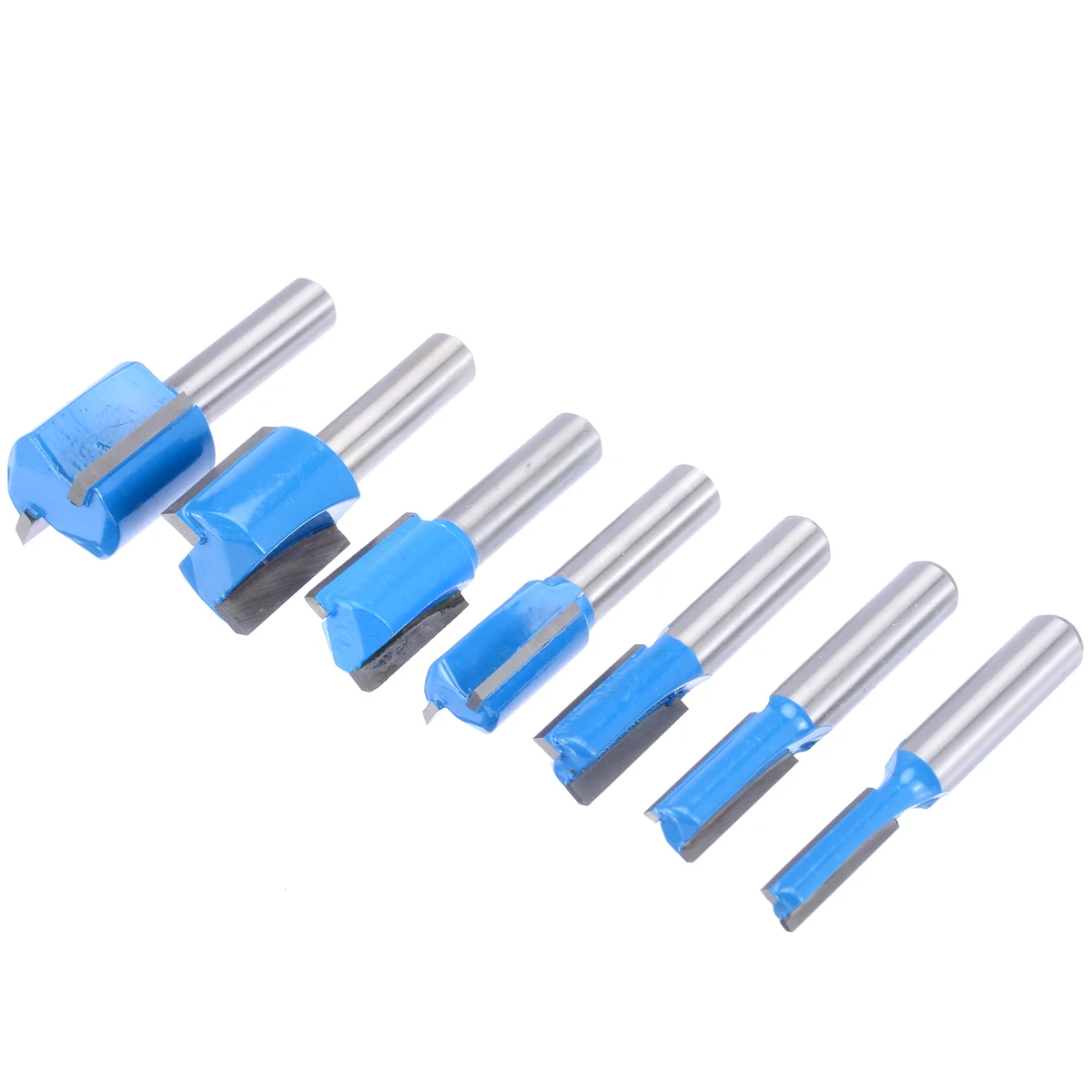 7pcs 8mm Shank Straight/Dado Router Bit Set 6mm 8mm 10mm 12mm 14mm 18mm 20mm Woodworking Milling Cutter