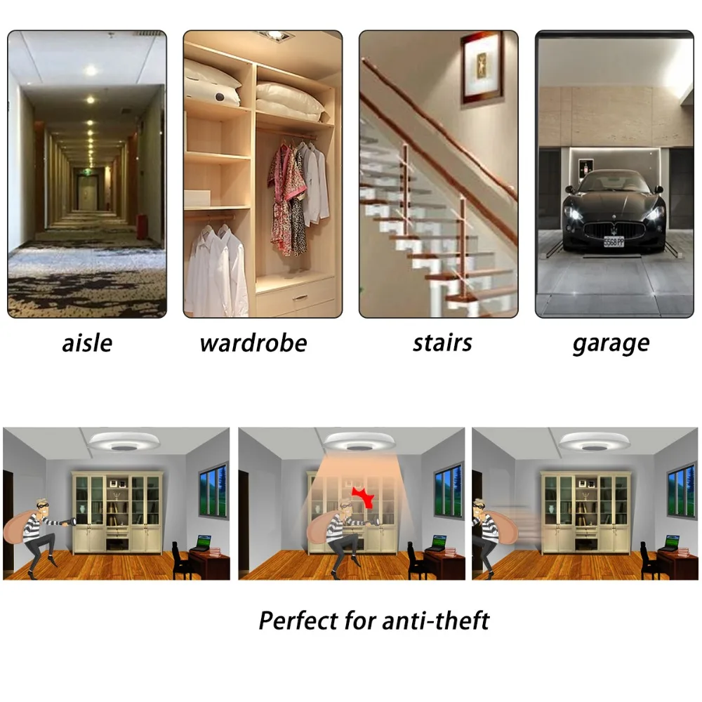 SuperNight 6W E27 LED Night Light 2 in 1 360 Degree Rotation PIR Motion Sensor Lamp Aisle Wardrobe Stairs Garage Decor Lamp Warm (10)