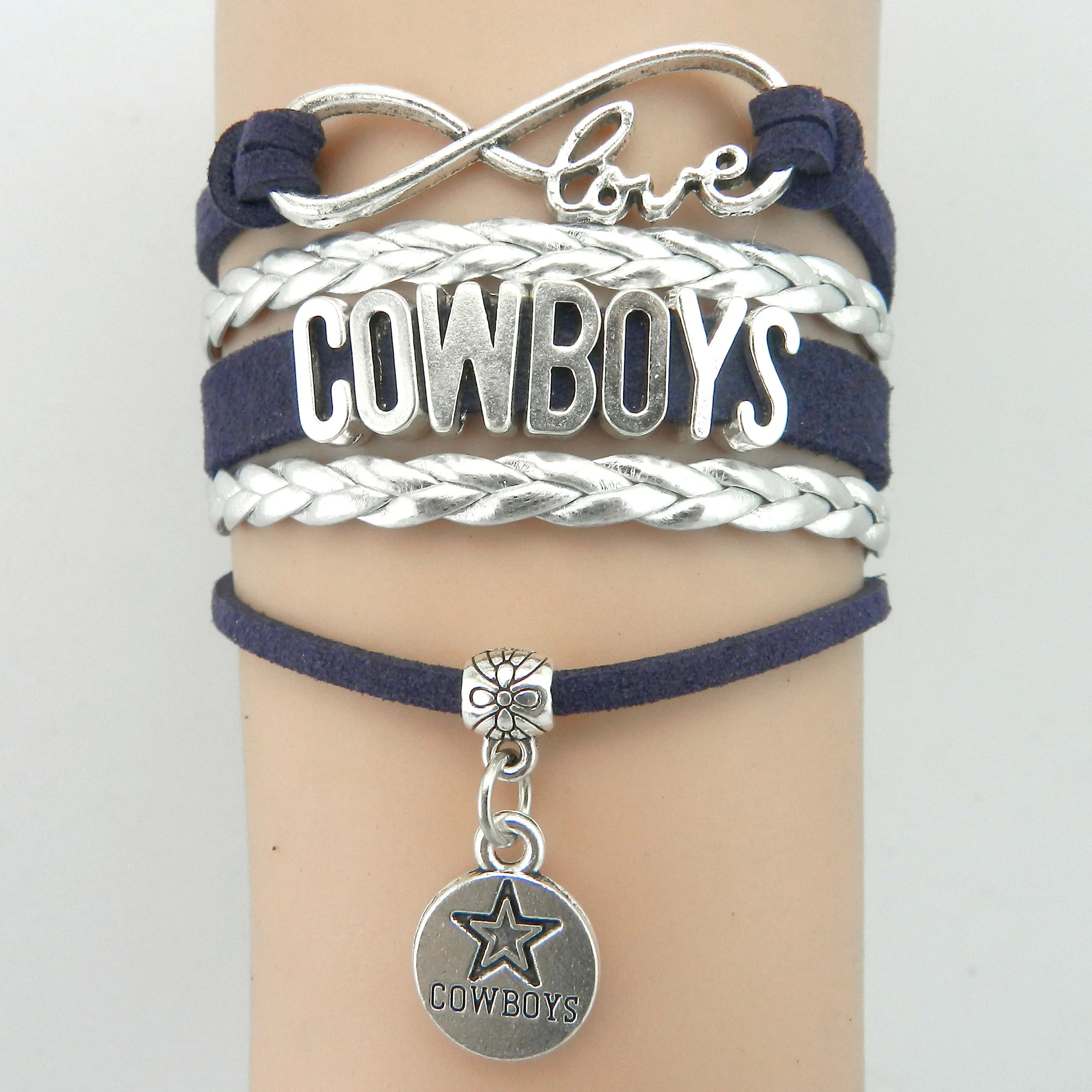 Infinity Love Dallas Cowboys Bracelet Sport Gift Football Team Charm Infinity Love Dallas Cowboys Bracelet Sport Gift Football Team Charm Bangles For Women Men Jewelry Drop Shipping In Bracelets From