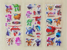 Super wings Cartoon sticker 3D Poly stickers toy Transformation Toys kids girl toys home sticker girl gift Xmas decorations