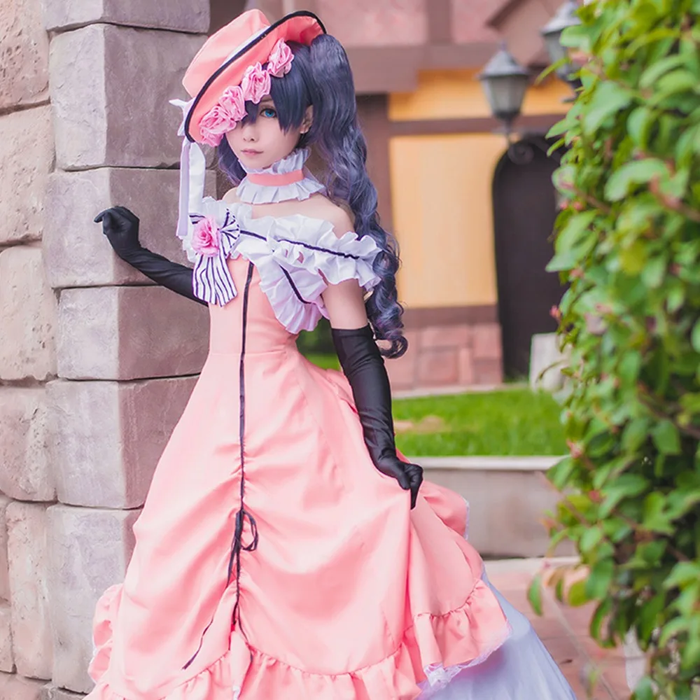 Черное платье Deacon Black Butler Ciel Phantomhive карнавальный костюм принцессы с перчаткой и
