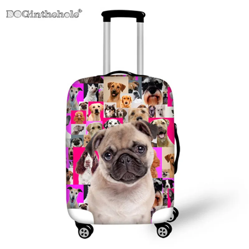 DOGINTHEHOLE Cute Dog Luggage Cover Protective Suitcase French Bulldog