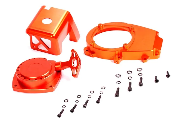 Rovan CNC Alloy Engine Cover Kits(pull Starter+cylinder Cover+side Cover+screws) for 1/5 Scale Rc Baja Parts 85185