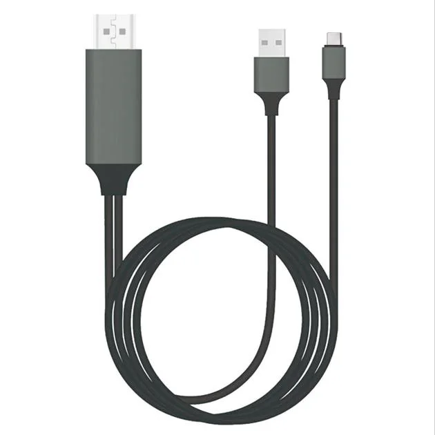 4K Тип C телефон к телевизору HDMI кабель адаптер USB C видео ссылка для MacBook Google Chromebook Pixel samsung galaxy S8 S9 S10 S10e - Цвет: Grey Black