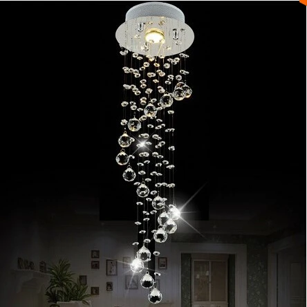 Современный прозрачный Waterford спиральная Сфера LED Lustre хрустальная люстра