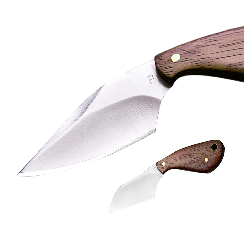 Дешевый Фиксированным лезвием Ножи туристические охотничьи ножи Нержавеющая nbsp;сталь Ножи Открытый Ручные инструменты для выживания дерево груши ру...